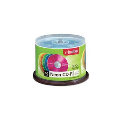 Imation 15808 CD-R Discs, 700MB-80min, 40x, Spindle, Assorted Neon, 50-Pack