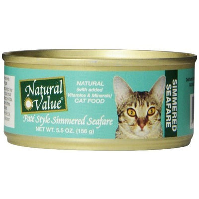 Natural Value Pate Style Simmered Seafare Cat Food, 5.5 Ounce Cans (Pack of 24)