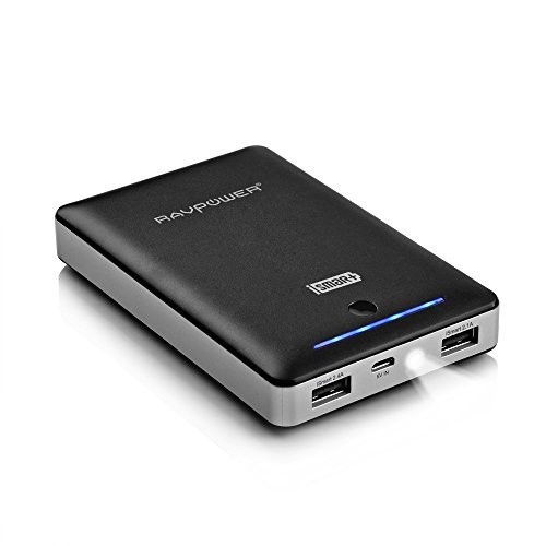 External Battery RAVPower 16750mAh Portable Charger Power Bank 4.5A Dual USB Output (iSmart Technology) Black