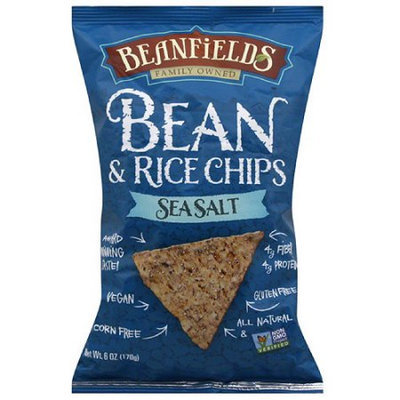Beanfields Sea Salt Bean & Rice Chips, 6 oz, (Pack of 12)