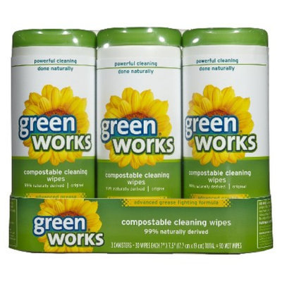 Green Works Original Scent Compostable Cleaning Wipes 30 ct, 3 pk