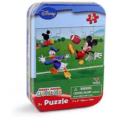 Cardinal Disney Mickey Mouse Club House 24 Piece Jigsaw Puzzle In Collectible Tin - Designs Vary