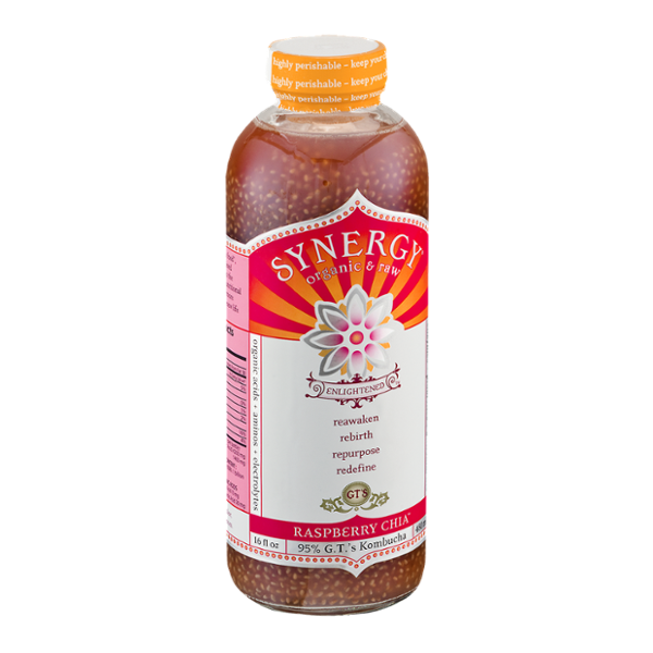 GT's Raw Organic Kombucha Raspberry Chia