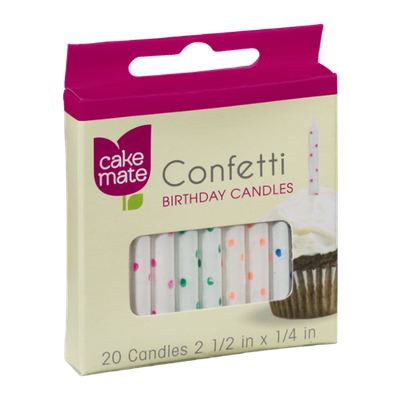 Cake Mate Confetti Birthday Candles - 20 CT