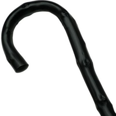 Harvy Ladies Crook Cane Natural Bark, Black Congo Chestnut -Affordable Gift! Item #DHAR-9017408