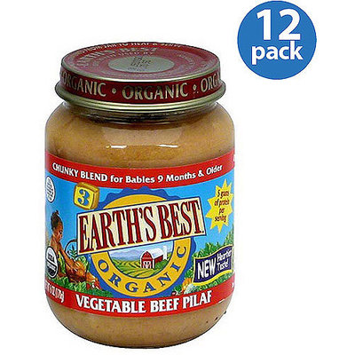 Earth's Best Vegetable Beef Pilaf Baby Food, 6 oz (Pack of 12)