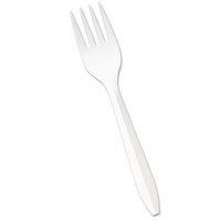 Boardwalk Mediumweight Polypropylene Cutlery, Fork, White, 1000/Carton