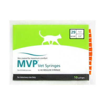 Easytouch MVP Vet u-40 Insulin Syringes 29 Gauge 1cc 1/2 in - 100 ea