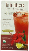 Davidson's Tea Davidson Organic Tea 5283 Fdsvc Brewed Te De Hibiscus Tea 1 Qt.