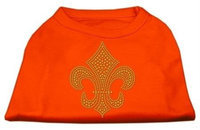 Ahi Gold Fleur de Lis Rhinestone Shirts Orange XXXL (20)