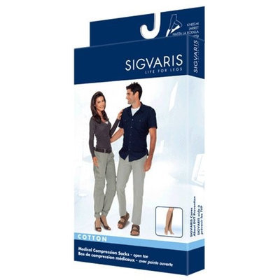 Sigvaris Cotton 232CXSO66 20-30 mmHg Open Toe Socks Crispa - Extra Large Short
