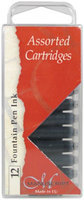 Manuscript Pen MC0461AS Manuscript Calligraphy Cartridge 12-Pkg-Black Blue Sepia