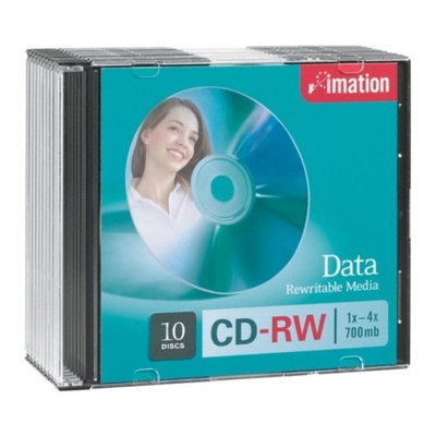 Imation 40955 CD-RW 4X 700MB/80Min Branded 10/PK Silver