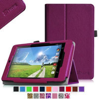 Fintie Folio Premium Vegan Leather Case Cover With Stylus Holder for Acer Iconia One 7 B1-730HD Tablet, Purple