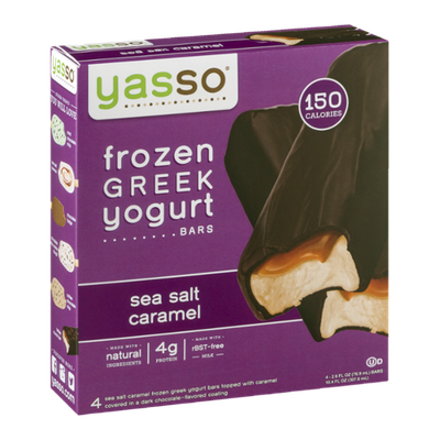 Yasso Frozen Greek Yogurt Bars Sea Salt Caramel - 4 CT