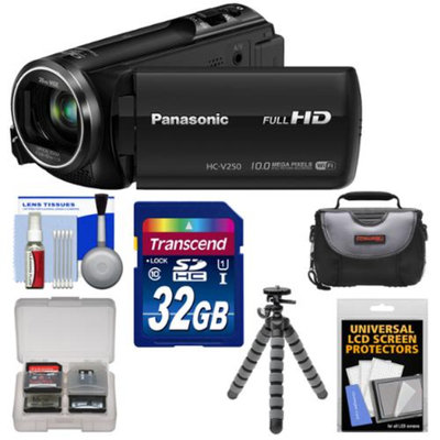 Panasonic HC-V250K HD Wi-Fi Video Camera Camcorder with 32GB Card + Case + Flex Tripod + Accessory Kit