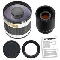 Rokinon 500mm f/6.3 Multi-Coated Mirror Lens with 2x Teleconverter (=1000mm) for Nikon D3100, D3200, D5100, D7000, D700, D800, D4 Digital SLR Cameras