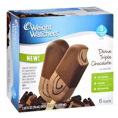 Weight Watchers Divine Triple Chocolate Ice Cream Bars - 6 CT