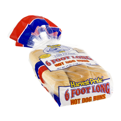 Harvest Pride Hot Dog Buns Foot Long - 6 CT