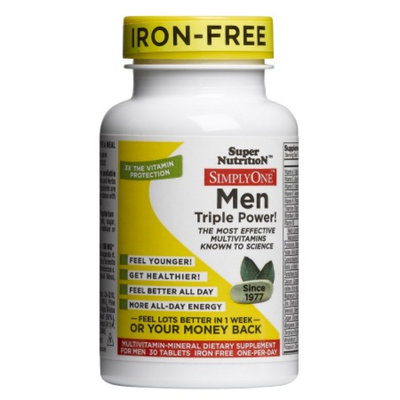 Super Nutrition Simply One Multivitamin/Mineral Supplement Tablets Iron Free