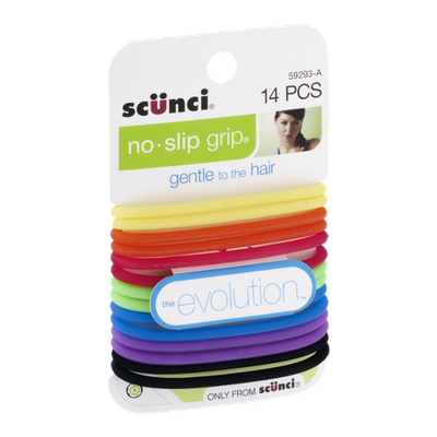 Scunci The Evolution No Slip Grip Hair Ties Assorted Color - 14 CT