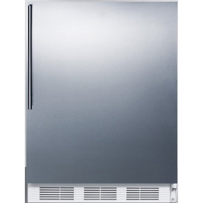 Summit FF61BISSHVADA 5.5 Cu. Ft. Built-In Undercounter All-Refrigerator with Stainless Steel Wrapped Door Thin Handle Interior Light Fruit and Vegetable Crisper in