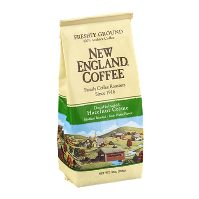 New England Coffee Decaffeinated Hazelnut Creme Medium Roasted Freshly Ground
