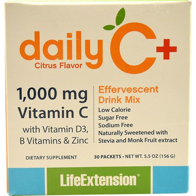 Life Extension - Daily C Effervescent Drink Mix Citrus Flavor 1000 mg. - 30 Packets