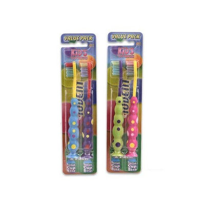 10dent Pack of 2 Suction Cup Base Toothbrush for Kids (Color May Vary)