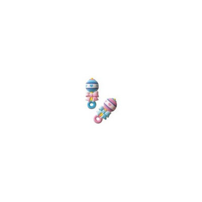Whimsical Practicality Lucks Baby Rattles Dec-On Cup Cake Sugar Decorations 8 pack