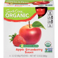 Santa Cruz Organic Apple Strawberry Sauce, 3.2 OZ (Pack of 6)