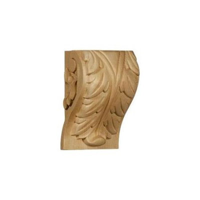 Ekena Millwork 4.5-in x 7-in Cherry Acanthus Wood Corbel