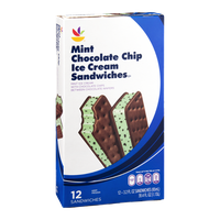 Ahold Mint Chocolate Chip Ice Cream Sandwiches - 12 CT