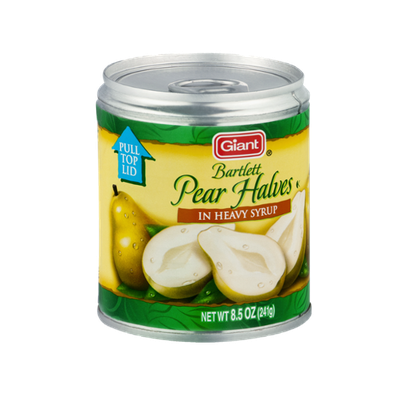 Giant Bartlett Pear Halves in Heavy Syrup