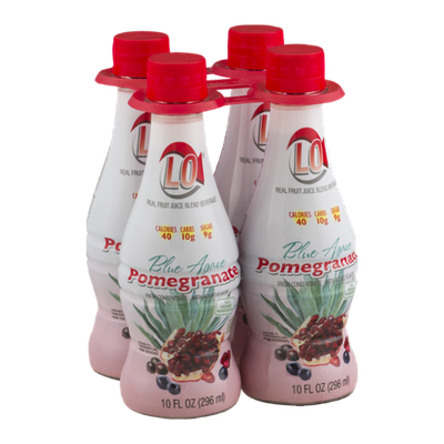 LO Fruit Juice Blend Beverage, Blue Agave Pomegranate - 4 CT