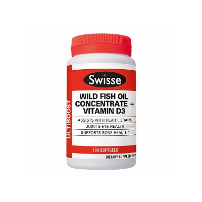 Swisse Ultiboost Wild Fish Oil with D3 Softgels