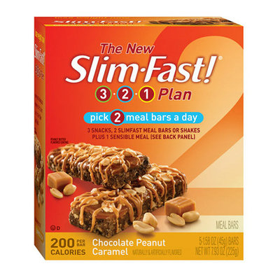 SlimFast 3.2.1 Plan Chocolate Peanut Caramel Meal Bars