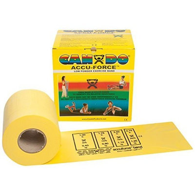 CanDo 10-5921 AccuForce Exercise Band, 50 yd Roll, Yellow-X-Light