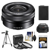 Sony Alpha E-Mount 16-50mm f/3.5-5.6 OSS PZ Lens with Battery + Case + 3 Filters + Tripod + Kit for A7, A7R, A7S, A3000, A5000, A5100, A6000 Cameras