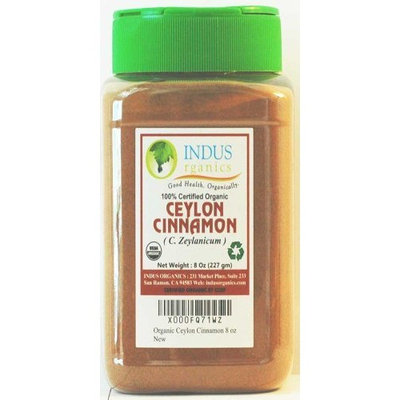 Indus Organics Indus Organic Ceylon Cinnamon Powder, 8 Oz, Premium Grade, Freshly Packed in New Ergonomic Jar
