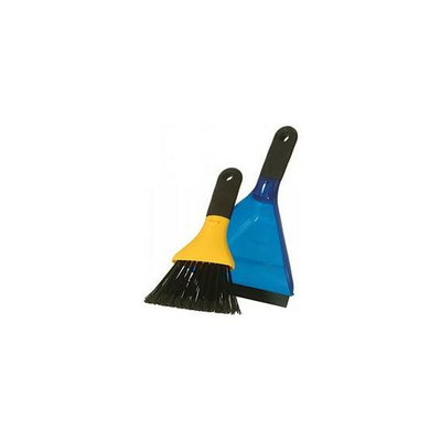 Casabella 56359 Small 8-1/2''H x 6''W Dustpan Set - Blue and Yellow