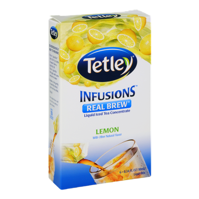 Tetley Infusions Real Brew Lemon Liquid Iced Tea Stix - 6 CT