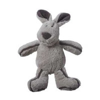 Multi Pet Multipet's Borderline Plush Super Soft Gray Rabbit Dog Toy that Squeaks