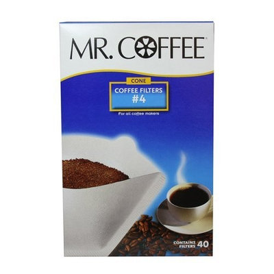 Mr. Coffee #4 Cone Filter Coffee Filters, White Paper, 40-Count Boxes (Pack of 12)