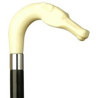 Harvy Unisex Horse Head L Black Maple Cane, Ivory Handle -Affordable Gift! Item #HAR-9140938