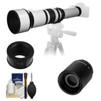 Samyang 650-1300mm f/8-16 Telephoto Lens (White) (T Mount) with 2x Teleconverter (=2600mm) + Cleaning Kit for Samsung NX20, NX200, NX210 & NX1000 Digital Cameras