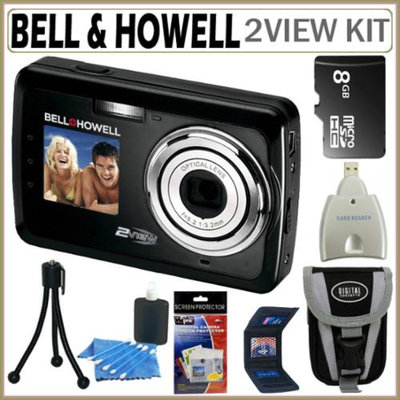 Bell & Howell 2V5 12MP 2VIEW Digital Camera Black + 8GB Accessory Kit