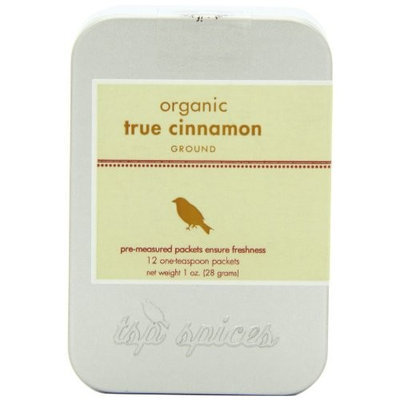 Tsp Spices Ground Organic True Cinnamon From Ceylon, 12 One-teaspoon Packets, 1-Ounce Tins (Pack of 3)