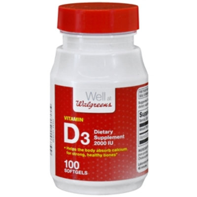 Walgreens Vitamin D3 2000 IU Dietary Supplement Softgels, 100 ea