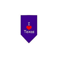 Ahi I Heart Texas Screen Print Bandana Purple Small